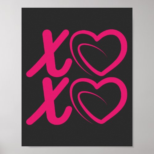 XOXO Design Hugs and Kisses Valentines Day Gift Poster