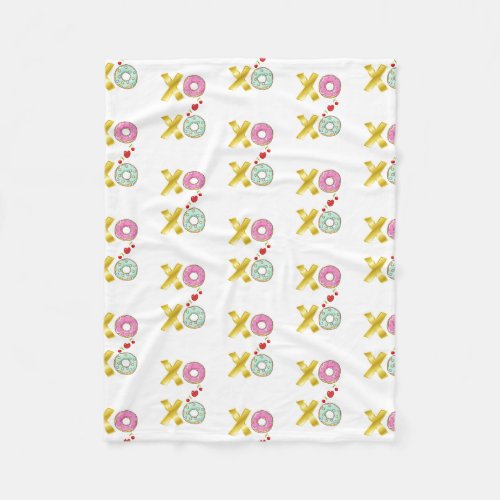 Xoxo Doughnut 2 June Valentines National Donut Day Fleece Blanket