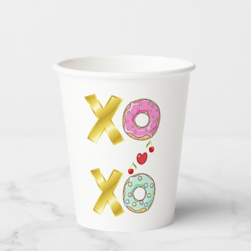 Xoxo Doughnut 2 June Valentines National Donut Day Paper Cups