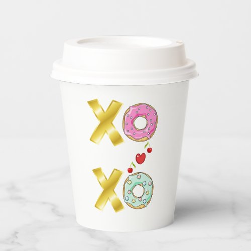 Xoxo Doughnut 2 June Valentines National Donut Day Paper Cups