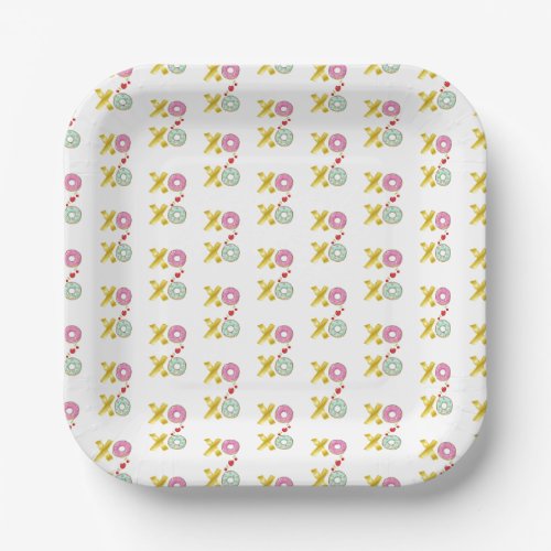 Xoxo Doughnut 2 June Valentines National Donut Day Paper Plates