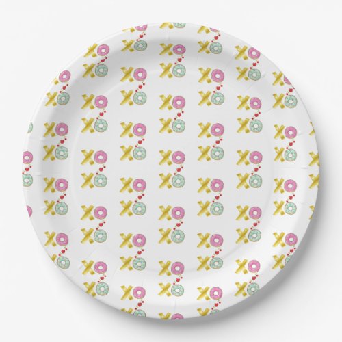 Xoxo Doughnut 2 June Valentines National Donut Day Paper Plates