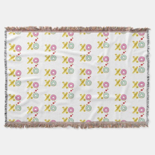 Xoxo Doughnut 2 June Valentines National Donut Day Throw Blanket