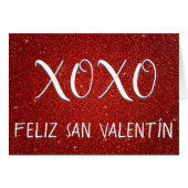 XOXO Feliz San Valentín Red Glitter and Sparkle (Front Horizontal)