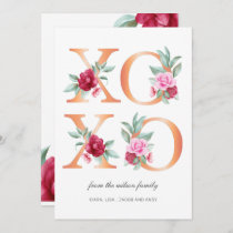 XOXO Floral Valentines Day  Holiday Card