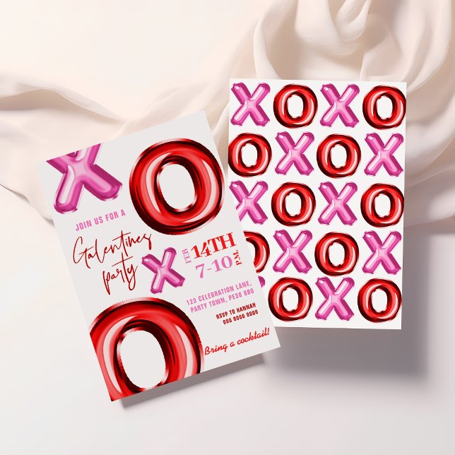 XOXO foil balloon Galentines Party Invitation (Creator Uploaded)