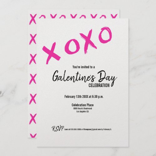 XOXO Galentines Day Friends Valentines Party Invi Invitation