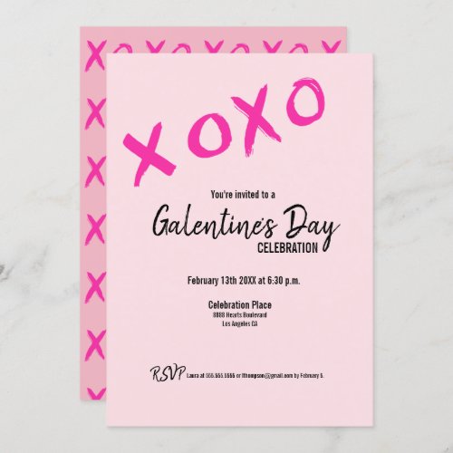 XOXO Galentines Day Friends Valentines Party Invitation