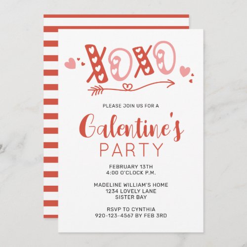 XOXO Galentines Day Party Invitation