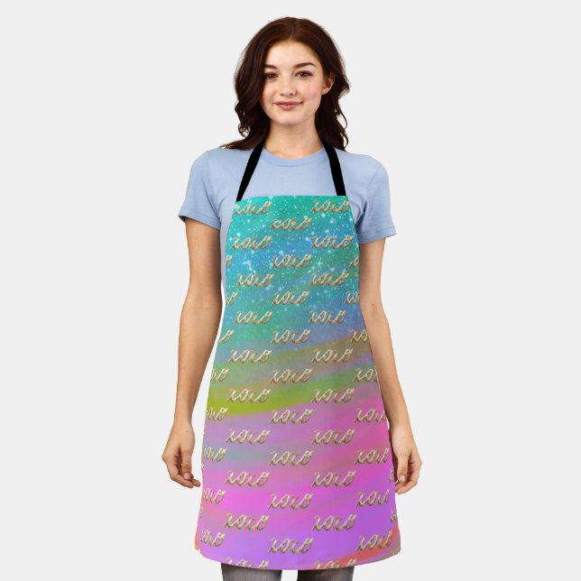 XOXO Gold in Unicorn Apron (Worn)