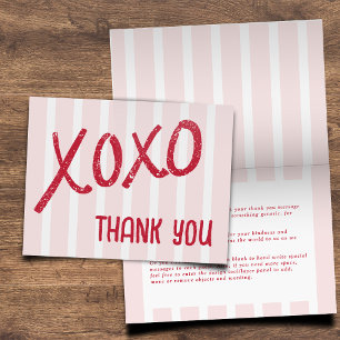 XOXO Hand Drawn Galentine’s Day Party Folding Letterpress Thank You Card