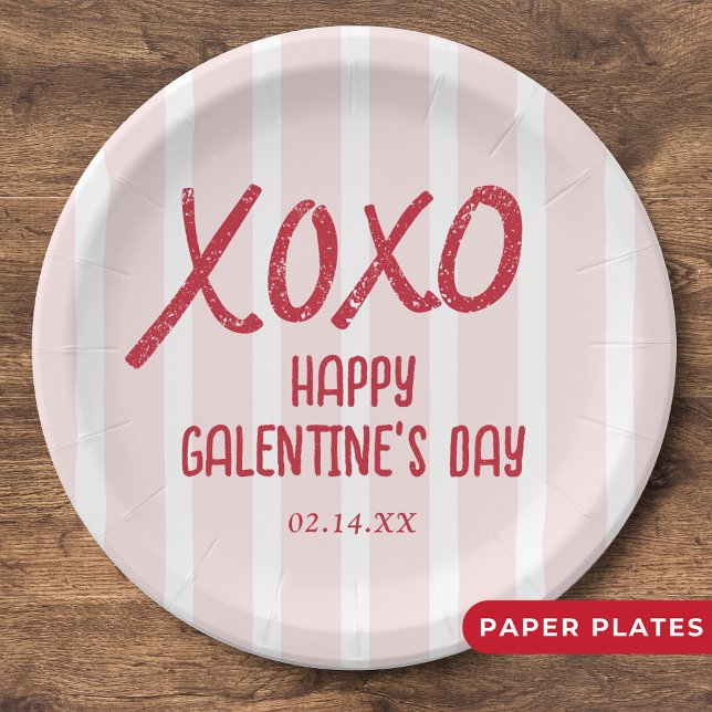 XOXO Hand Drawn Galentine’s Day Party Paper Plates (Creator Uploaded)