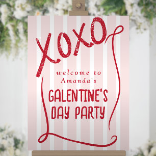 XOXO Hand Drawn Galentine’s Day Party Welcome Foam Board