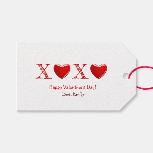 Xoxo Happy Valentine with sweet heart candy Gift Tags