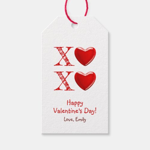 Xoxo Happy Valentine with sweet heart candy Gift Tags