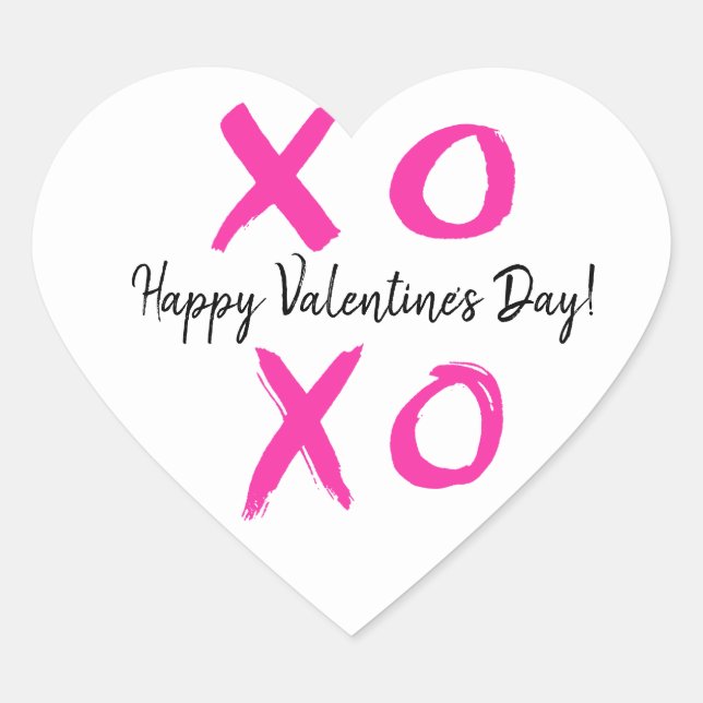 XOXO - Happy Valentine's Day Heart Heart Sticker (Front)