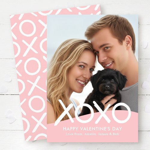 XOXO Happy Valentine's Day Photo Pink Modern