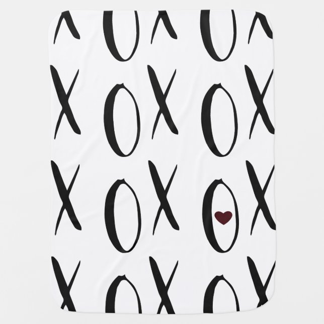 XOXO Heart Baby Blanket (Front)