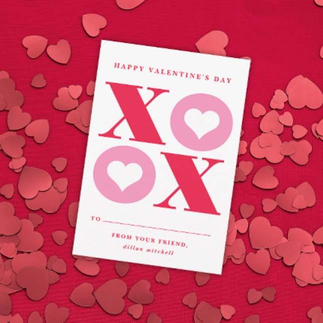 xoxo heart classroom valentine's day card (Creator Uploaded)
