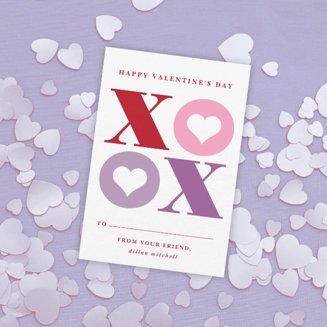xoxo heart classroom valentine's day card (Creator Uploaded)
