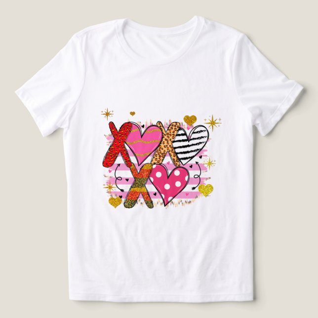  XOXO Heart Cute & Playful Tri-Blend Shirt (Design Front)