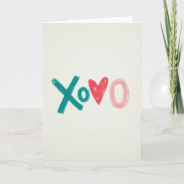 Xoxo Heart Faux Gold Foil Look Card (Front)