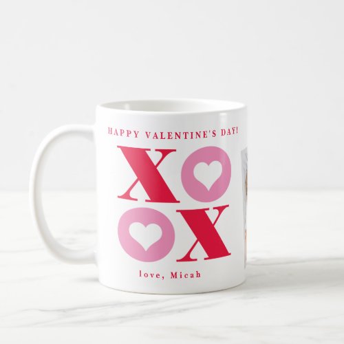 Xoxo Heart Happy Valentines Day Two Photo Coffee  Coffee Mug