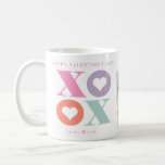Xoxo Heart Happy Valentine's Day Two Photo Coffee Mug<br><div class="desc">A modern Happy Valentine's Day Mug with pastel XOXO with hearts inside and two photos! Give as a gift filled with candy or coca to friends or family members.</div>