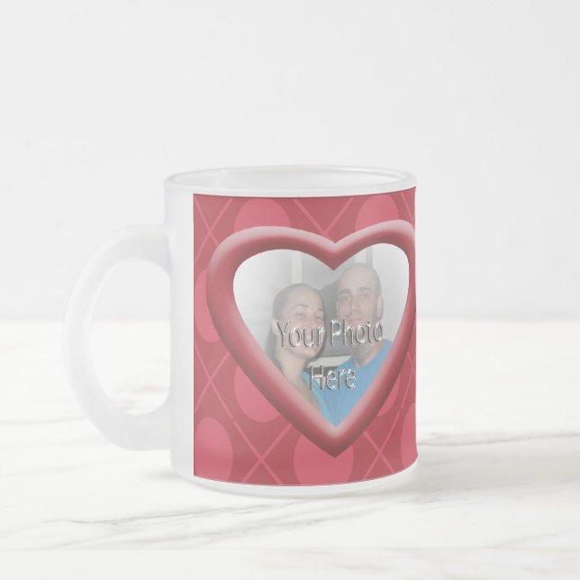 XOXO Heart Hugs & Kisses Customizable Photo Mug (Left)