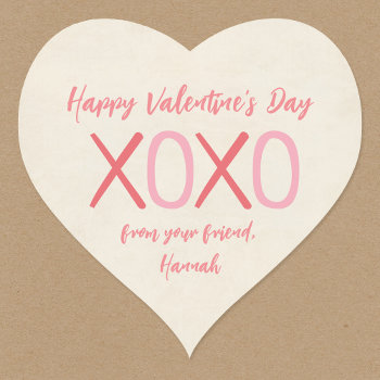 Xoxo Heart Kids Classroom Valentine's Day Party Heart Sticker by rileyandzoe at Zazzle