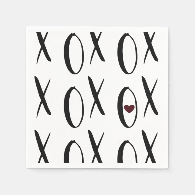 XOXO Heart Paper Napkins (Front)