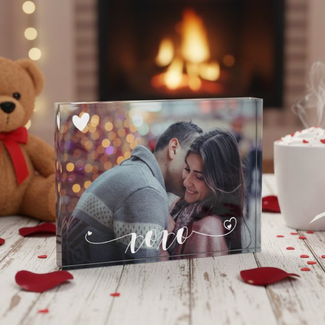 XOXO Heart Personalized Photo Custom Family Block (Creator Uploaded)