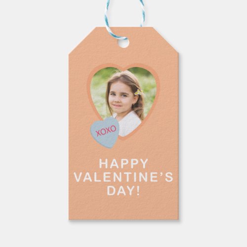 XOXO Heart Photo Valentines Day Simple Gift Tag