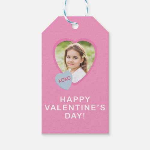 XOXO Heart Photo Valentines Day Simple Gift Tag