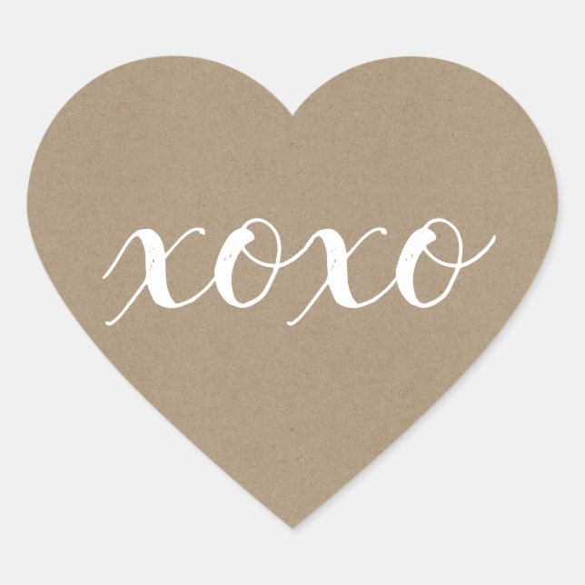 xoxo Heart shaped Sticker (Front)