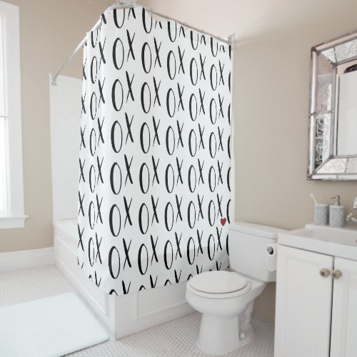 XOXO Heart Shower Curtain