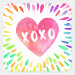 Xoxo Heart Square Sticker at Zazzle