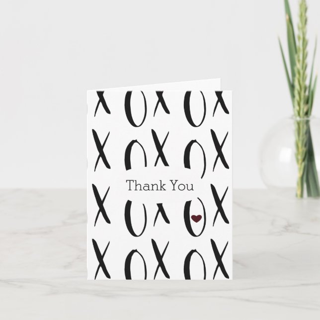 XOXO Heart Thank You Card (Front)