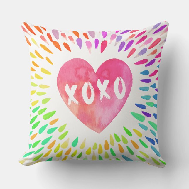 XoXo Heart Throw Pillow (Front)