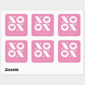 xoxo heart valentine's day square sticker (Sheet)