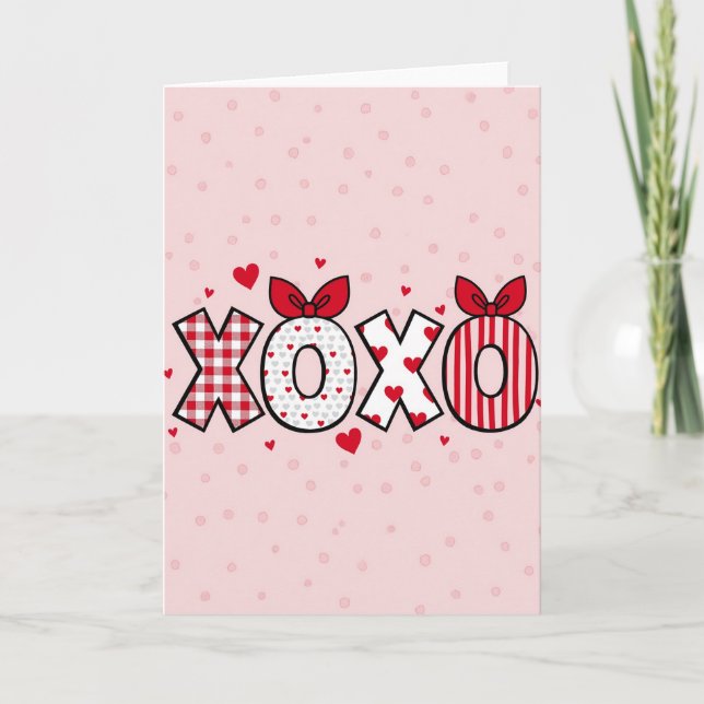 Xoxo Hearts Graphic Love Card (Front)
