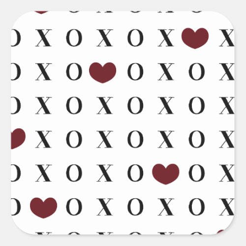 XOXO Hearts Square Sticker
