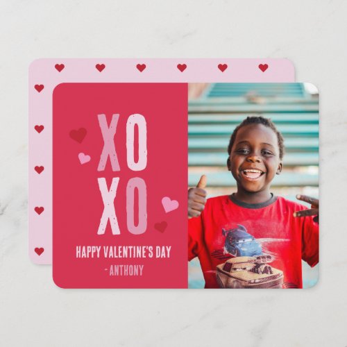 XOXO Hearts Valentine Photo Card
