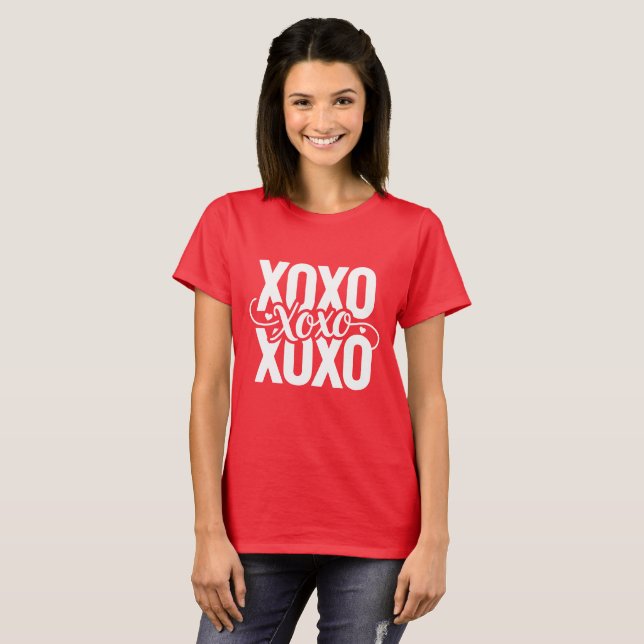 XOXO Hearts Valentine's Day  T-Shirt (Front Full)