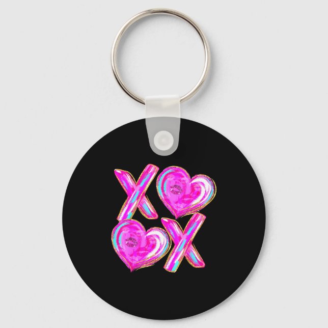 Xoxo Hearts Valentine's Day Women Girls Vday  Keychain (Front)