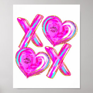 Xoxo Hearts Valentine's Day Women Girls Vday Poster
