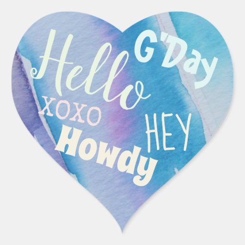 XOXO Hello Hey Heart Sticker