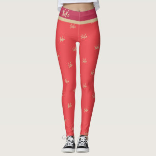 XOXO Hot Pink Red Gold Typography Cute Leggings
