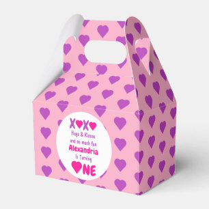 XOXO Hugs and Kisses 1st Birthday Favor Boxes
