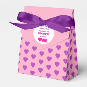XOXO Hugs and Kisses 1st Birthday Favor Boxes